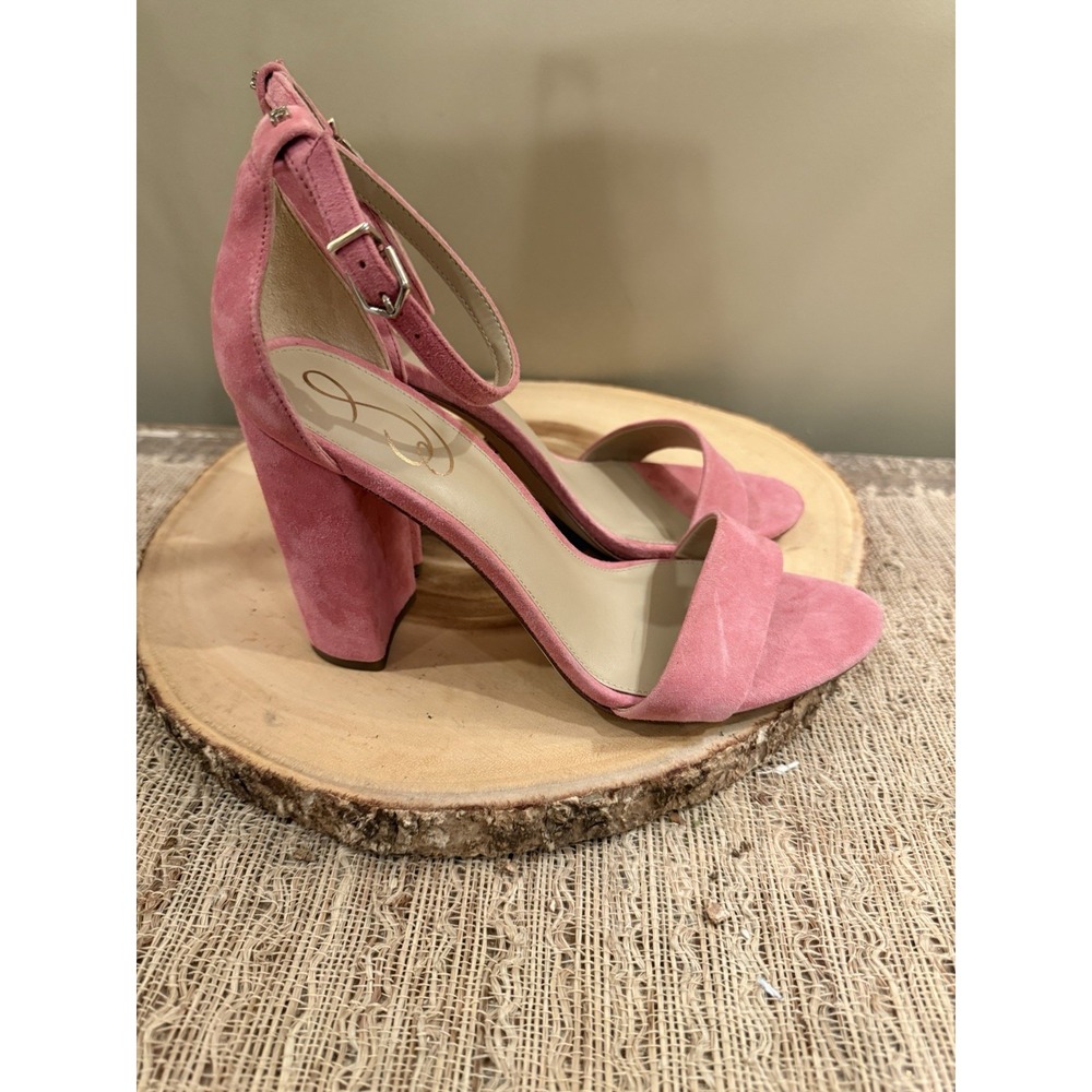 Sam Edelman Womens Yaro Ankle Strap Pink Rose Suede Block Heel‎ Sandal Sz-9 - Picture 5 of 11